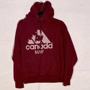 Vintage Burgundy Banff Canada Hoodie S